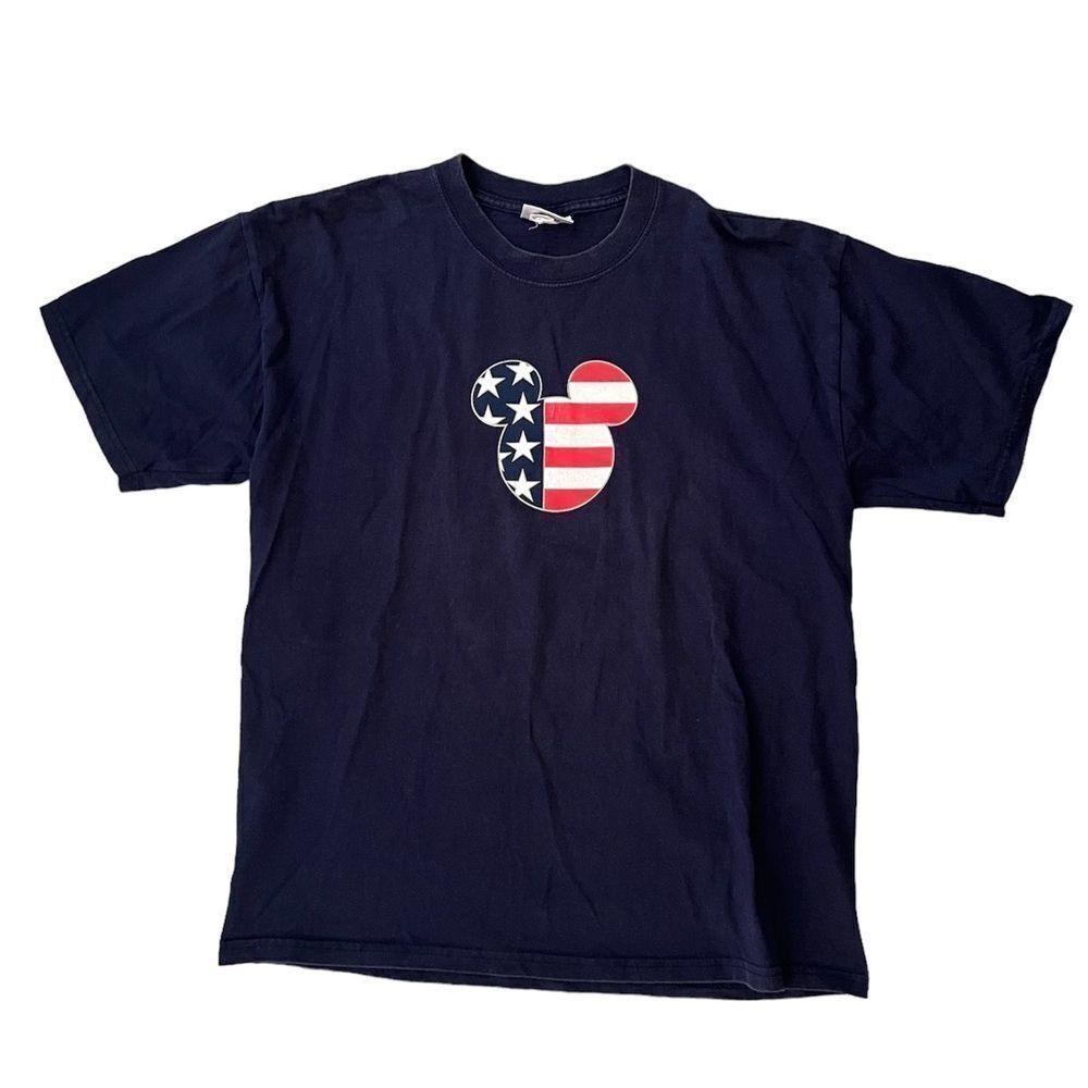 Walt Disney World Mickey Mouse ears American USA flag t-shirt medium